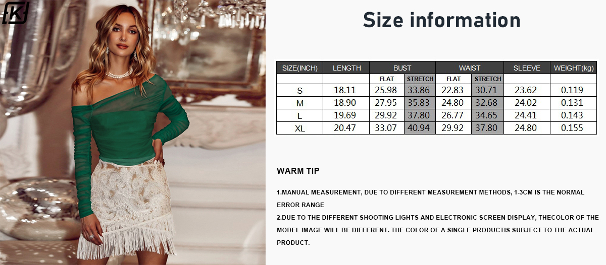 One shoulder sexy mesh bm top