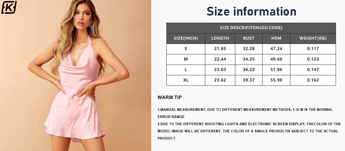 Sexy backless dress in solid satin