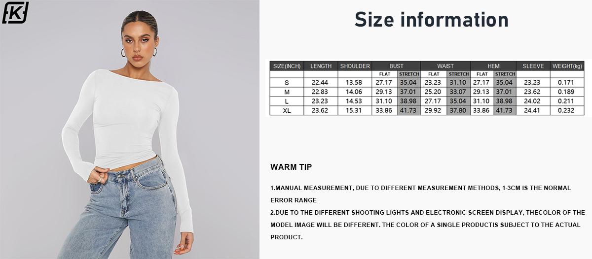 Long sleeved slim fit T-shirt