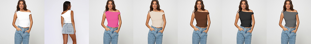 Sexy off-the-shoulder slim-fit Hottie top