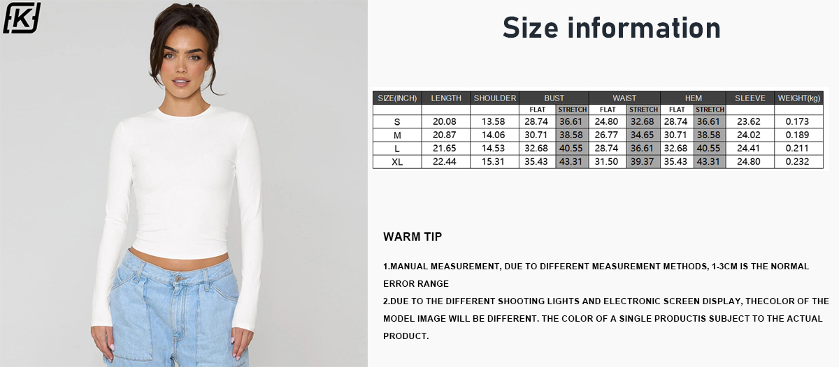 Casual crew neck long sleeve T-shirt