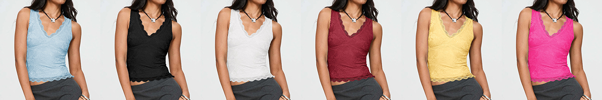 Lace patchwork sleeveless vest