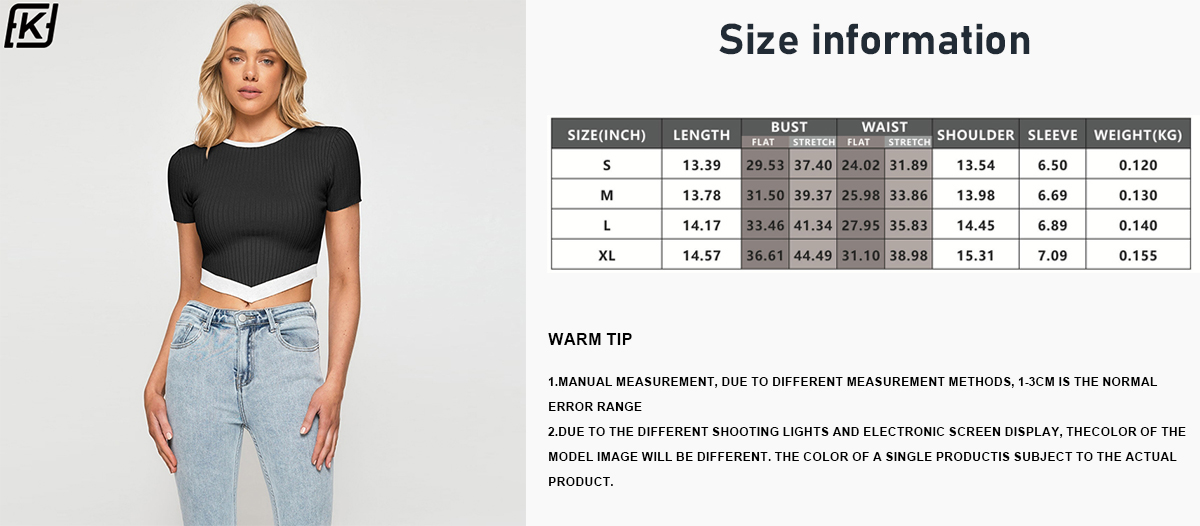 Solid color knit slim short-sleeved T-shirt