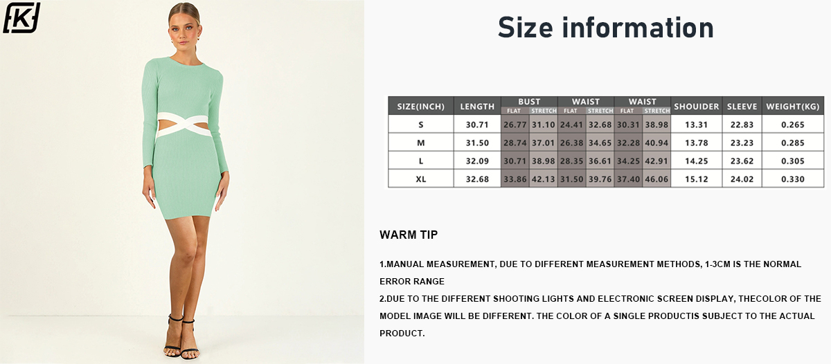 Sexy knit dress with hollowed-out waist