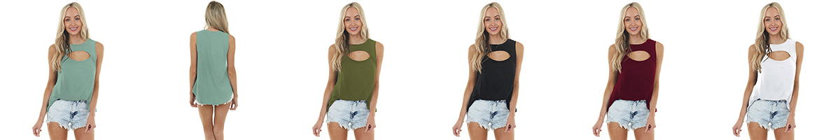 Cut-out fashion loose sleeveless vest