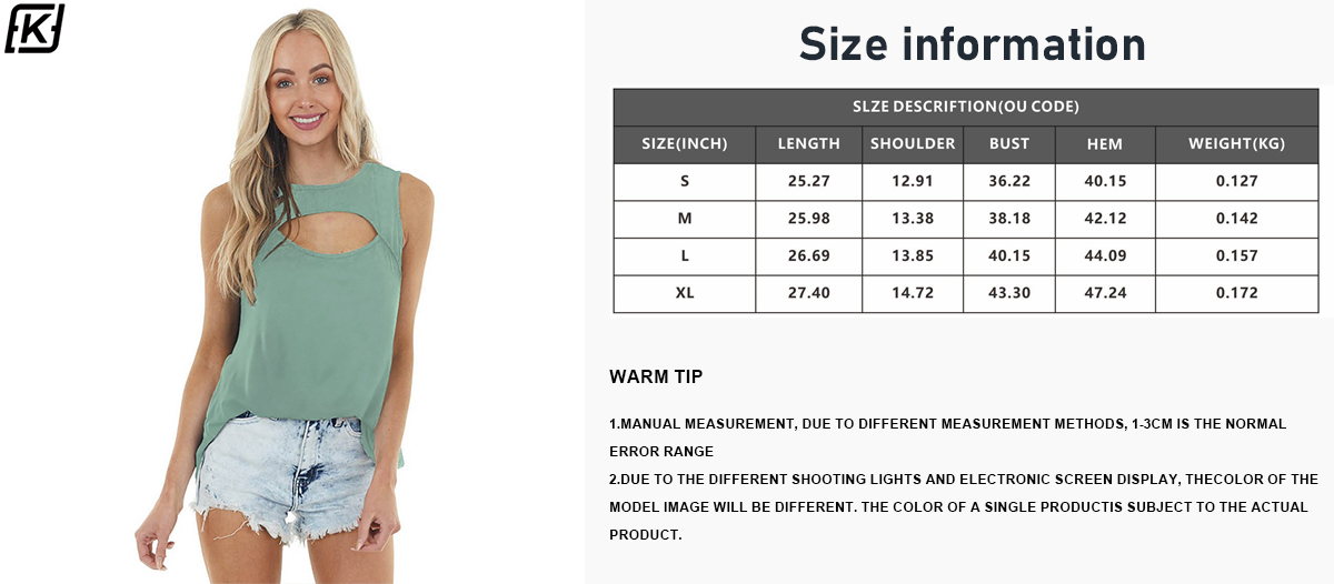Cut-out fashion loose sleeveless vest