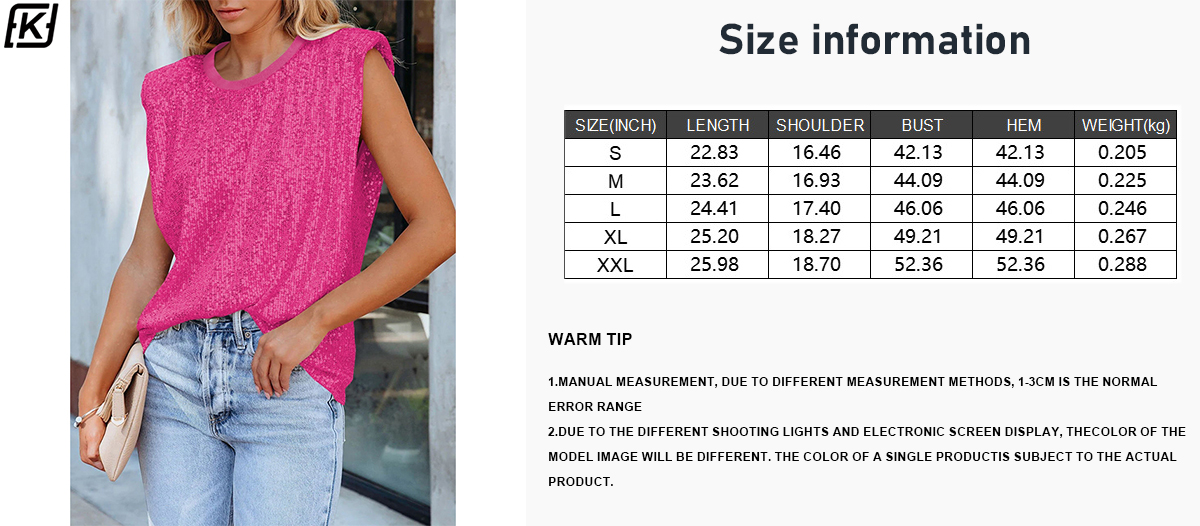 Small sequined crew neck tank top