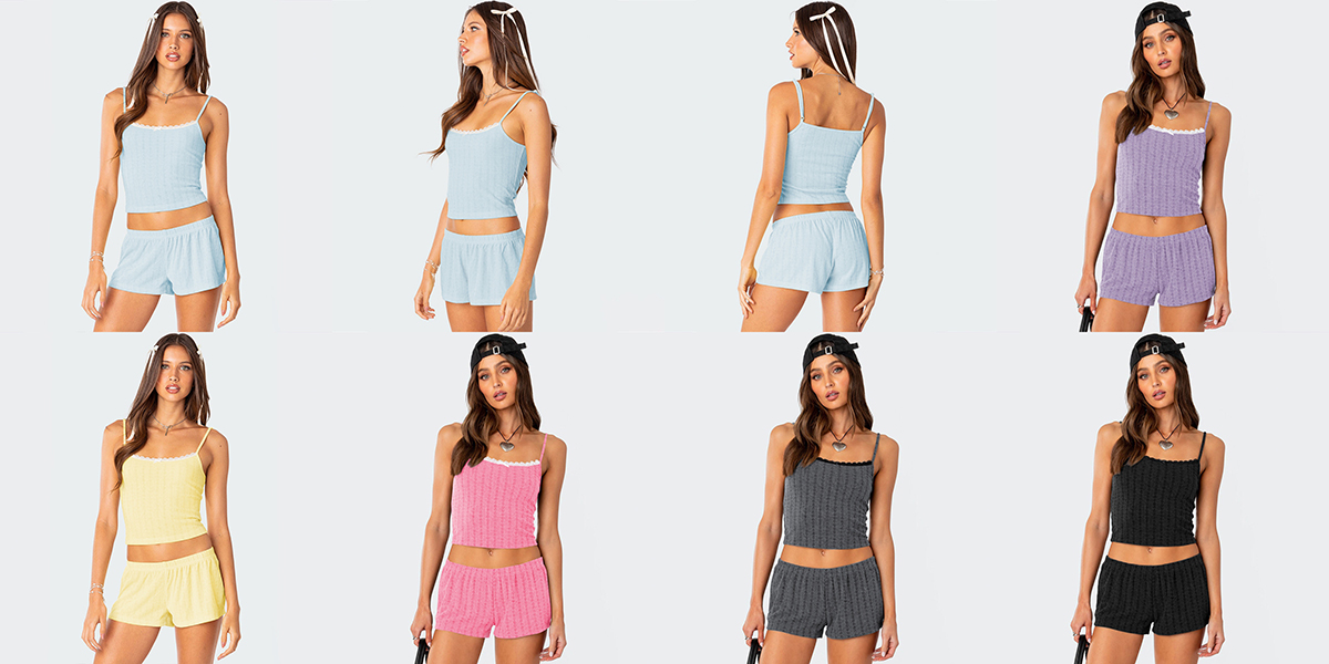 Halter tank top high-waisted shorts suit