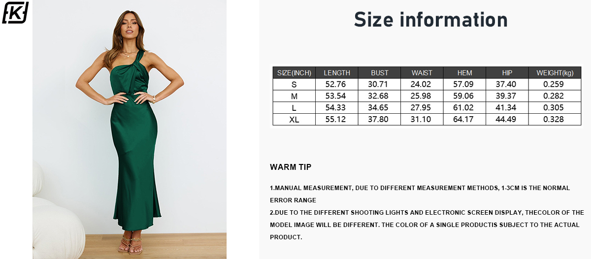 Elegant one-shoulder slim dress