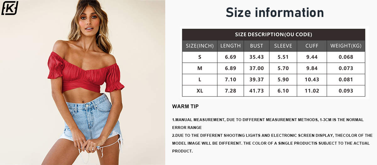 Solid color crop women's sexy T-shirt