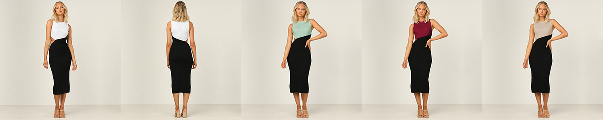 Rib knit sleeveless dress