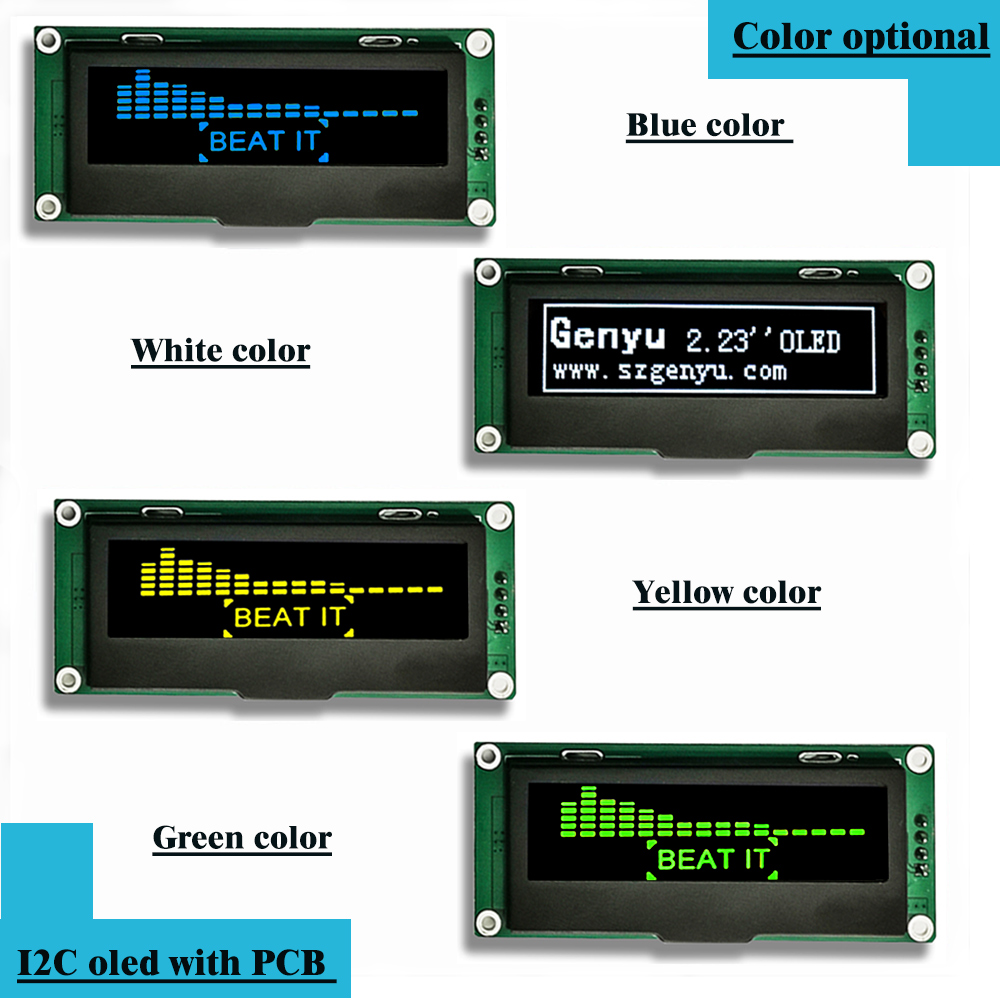 2.23" White OLED 4pin PCB I2C 128x32 2.23 Inch OLED Display Module