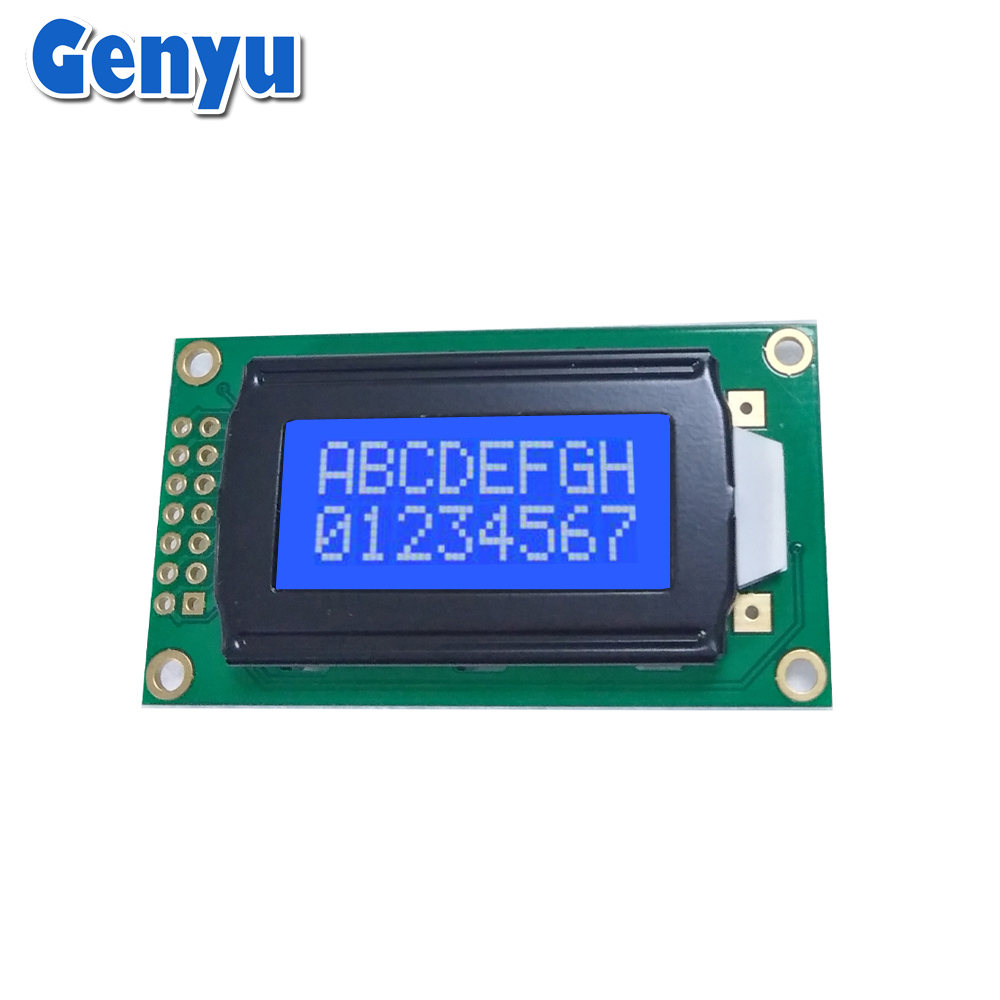 0802 Standard Product Blue/Yellow-Green/Grey 8x2 Character Lcd Module