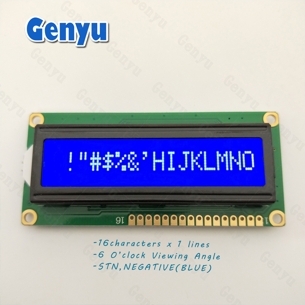 1601A Character Display 16*1 LCD Display Blacklight 5v Mono color 16x1 LCD Module