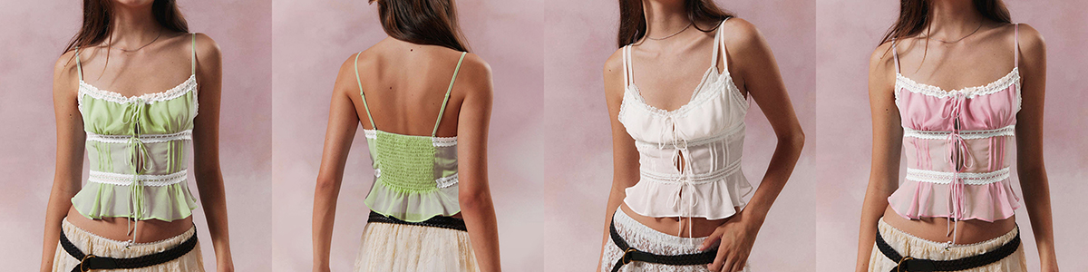 Women's lace patchwork halter top