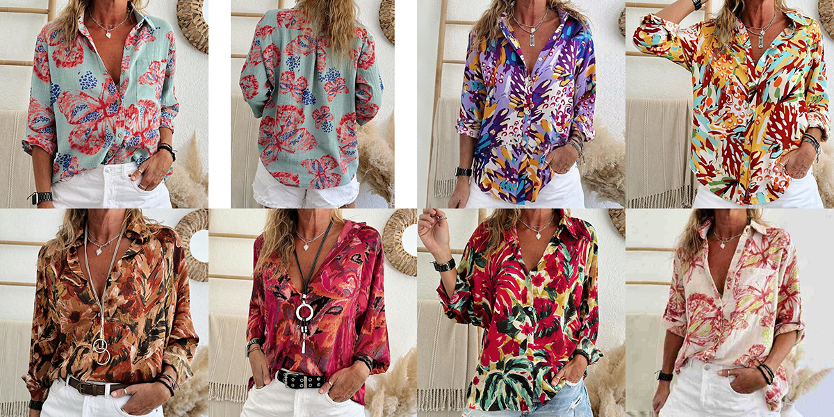 Digital printed long-sleeved shirt