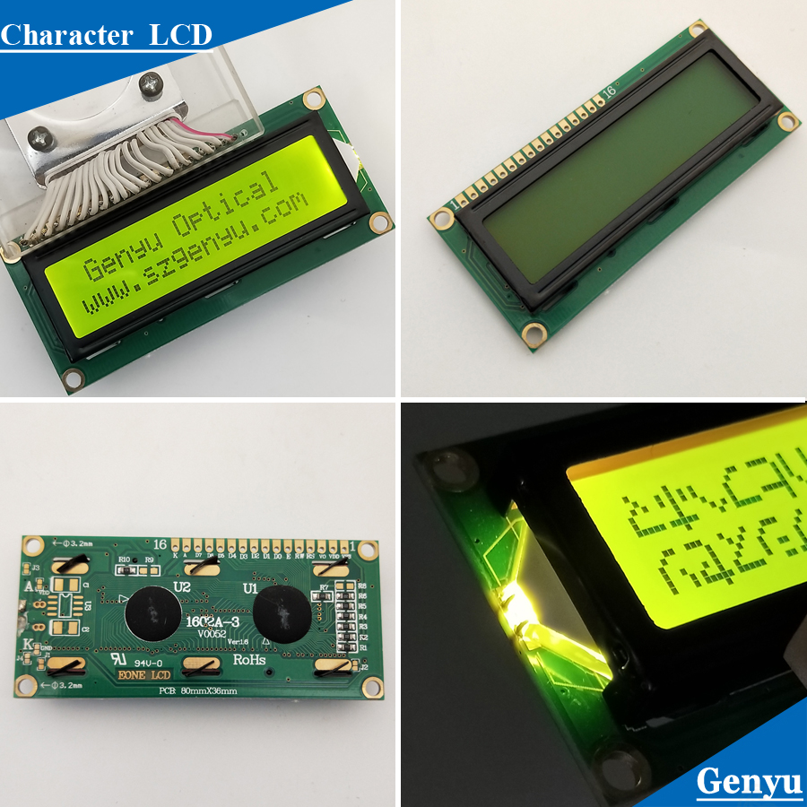 16x2 Character LCD GY1602A STN Y&G Positive Display LCD Screen Module 1602