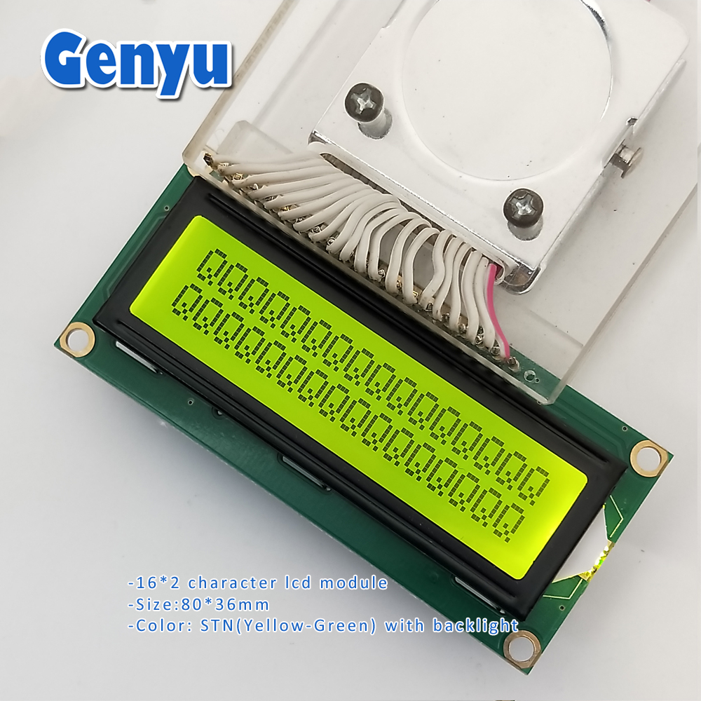 16x2 Character LCD GY1602A STN Y&G Positive Display LCD Screen Module 1602