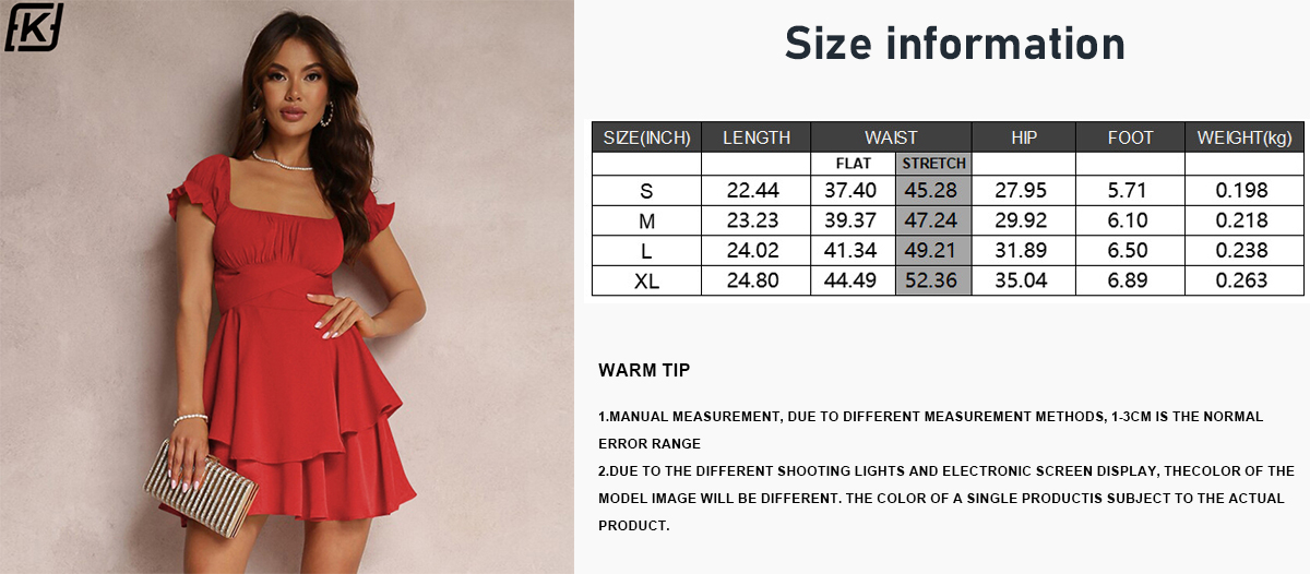Lace-up square collar dress
