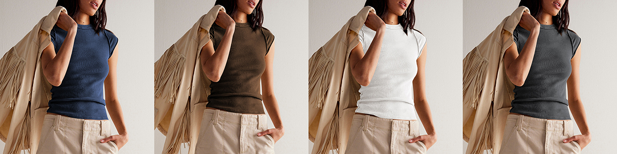 Thread slim fashion short sleeve T-shirt