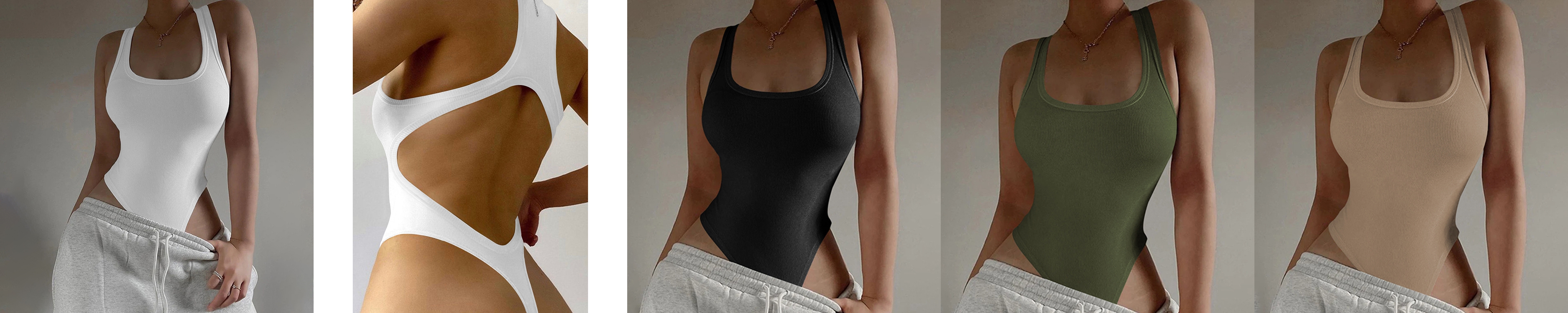 Cut-out backless ribbed jumpsuit