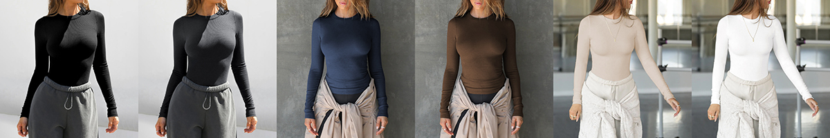 Thread round neck long sleeve T-shirt