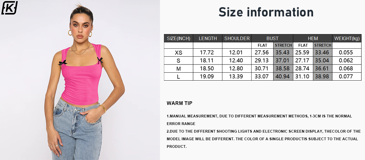 Bow spice girl tank top sexy U-neck