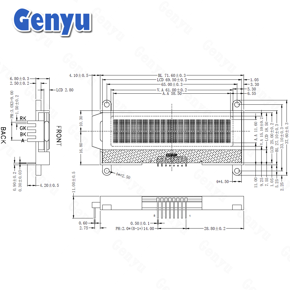 Custom 20x2 STN Character LCD Display RGB LED Backlight 20x4 LCD Module