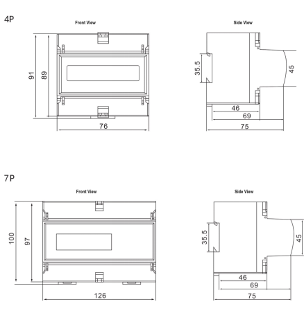 1 Phase 4 Module DN175 Single-phase LCD DIN-rail Energy Meter (Options: Basic/Multi-function/Multi-rate)
