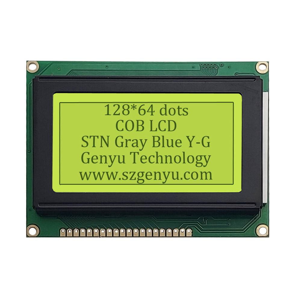 93x70mm 128x64 Dot COB LCD Module STN Y&G LCM 12864 Graphic LCD Display