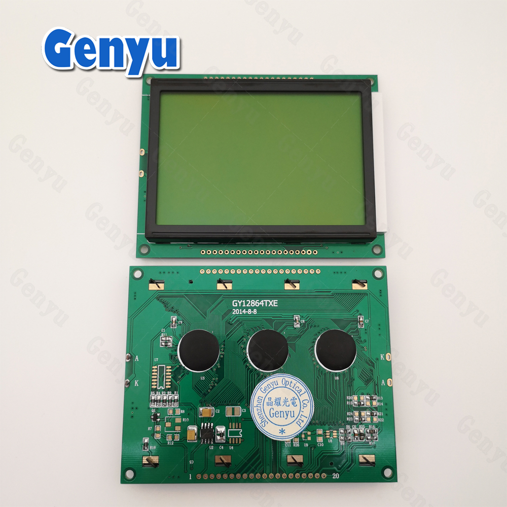 107x85mm 128x64 Dot COB LCD Module STN Y&G LCM 12864 Graphic LCD Display