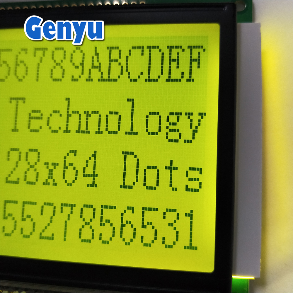 107x85mm 128x64 Dot COB LCD Module STN Y&G LCM 12864 Graphic LCD Display