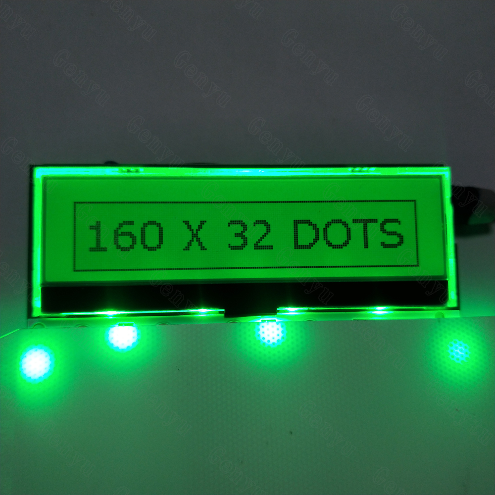 Custom 160x32 LCD display with RGB LED backlight Fstn Positive COB LCD