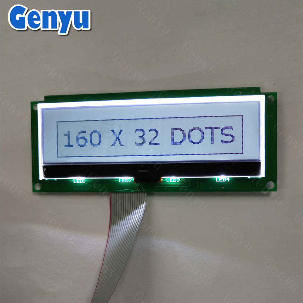 Custom 160x32 LCD display Monochrome Graphic display Fstn Positive LCM Module