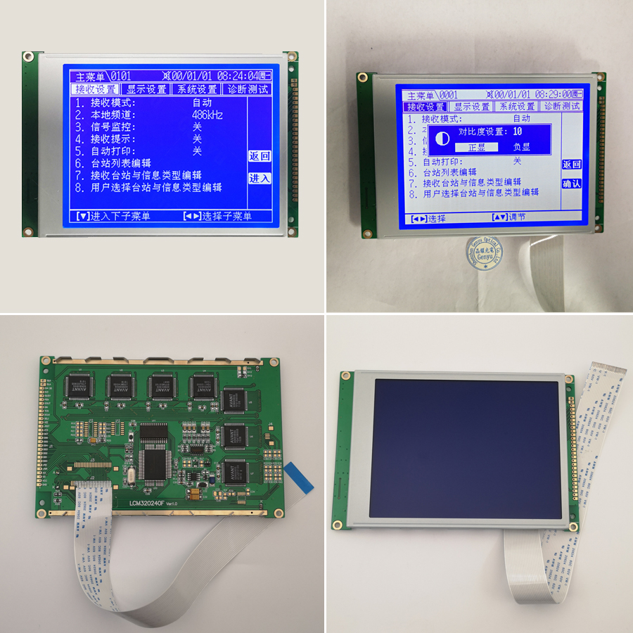 160x109mm COB 320X240 Graphic Dot Matrix LCD Module 3.3V Monochrome LCD