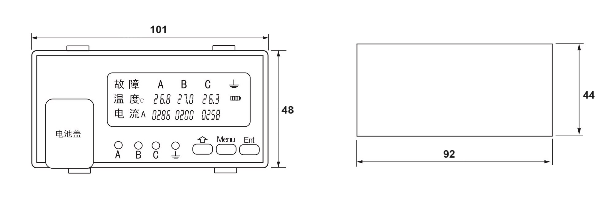 EKL5-Panel Fault Indicator with Temperature Measurement LCD