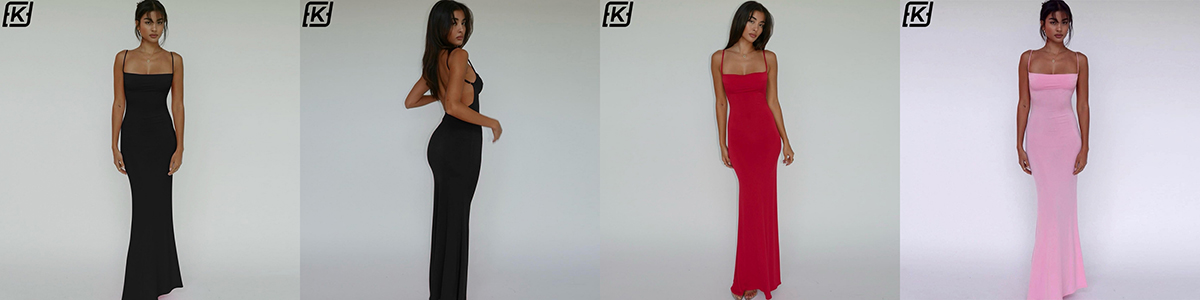 Sexy slim-fit backless women's dress
