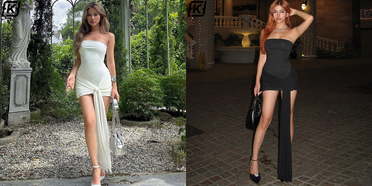 Solid color mesh ribbon dress
