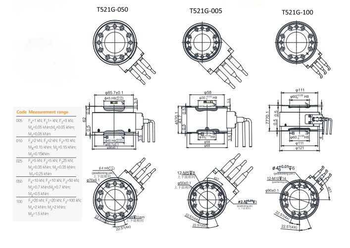 MT521G2 6 Axis Force Sensor