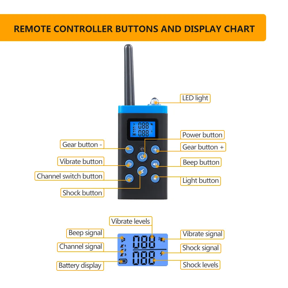 3 Dogs Shock Collar with Remote