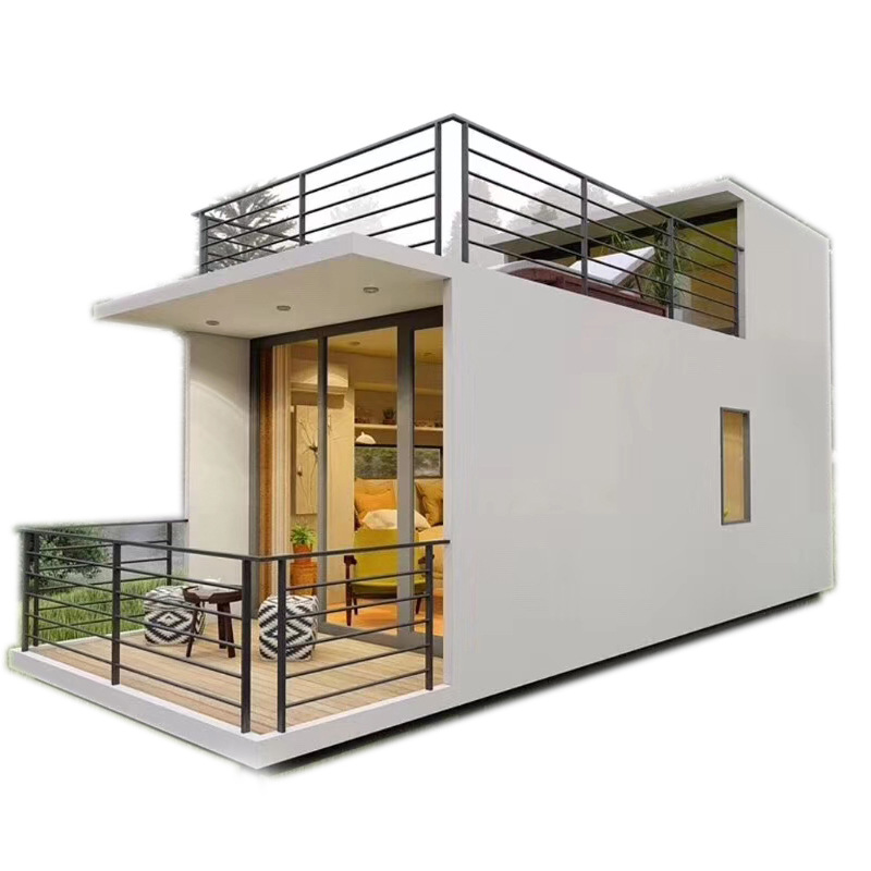 Modern Luxury Two-Story Transparent Mobile Container House With Outdoor Balcony