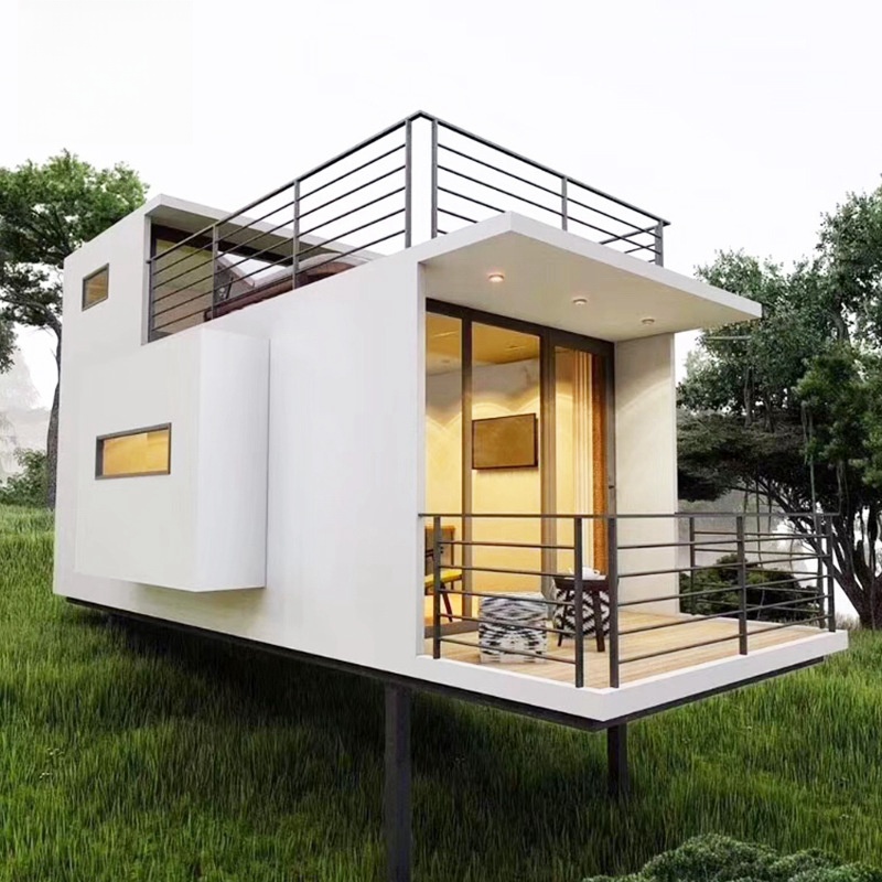 Modern Luxury Two-Story Transparent Mobile Container House With Outdoor Balcony