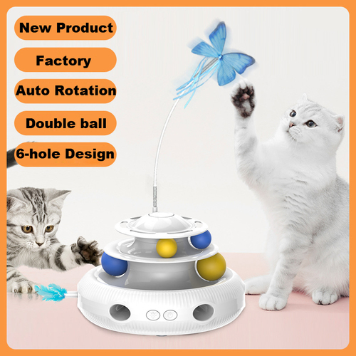 Auto rotation Feather Stick Rechargeable Cat Toy