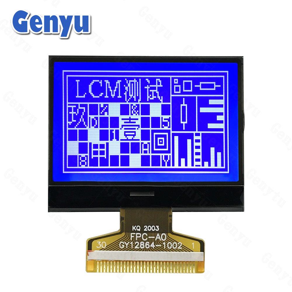 1.9 inch STN Blue Color LCD Screen 128x64 Dot Matrix Graphic COG LCD Display 12864