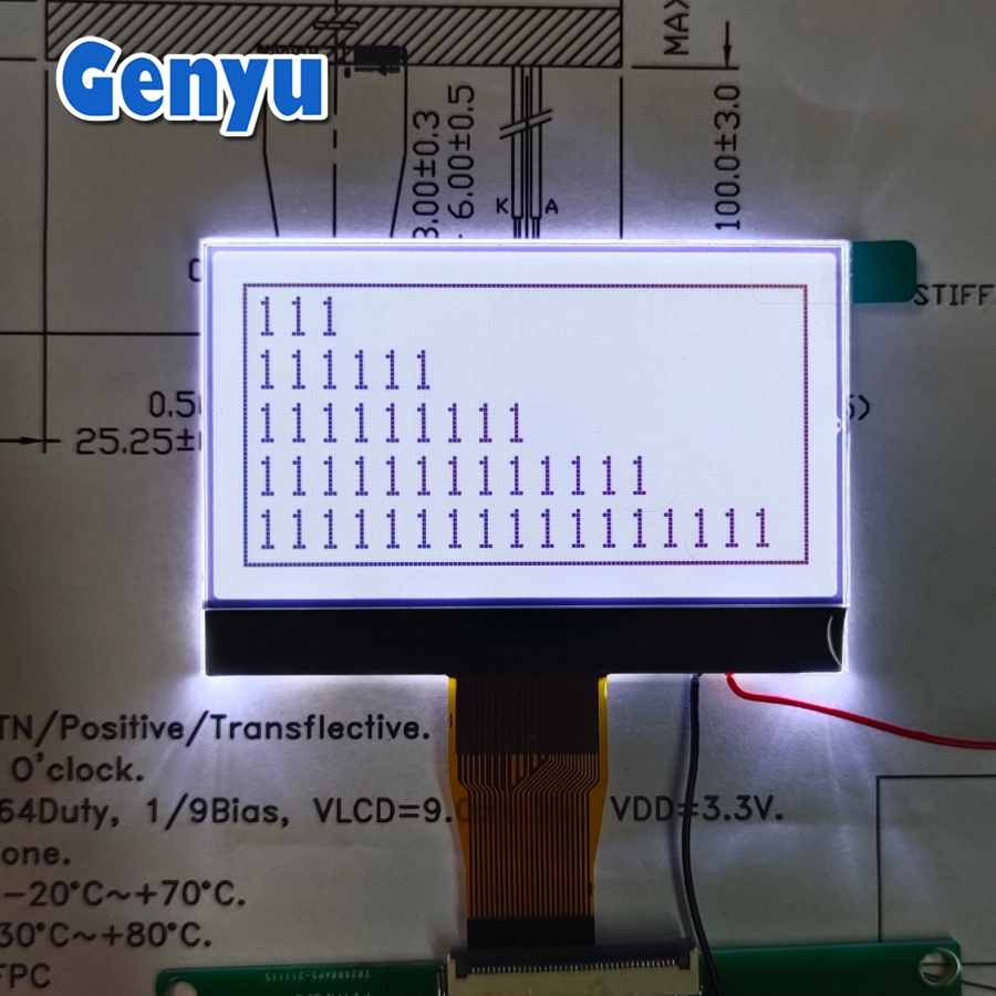 Custom COG LCD 128x64 Dot Matrix ST7567 LCD Screen display