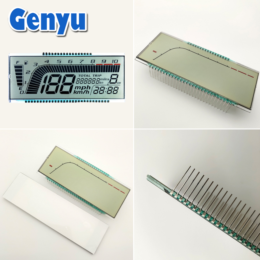 Custom HTN LCD Monochrome Segment LCD Display For Car Speedometer Screen