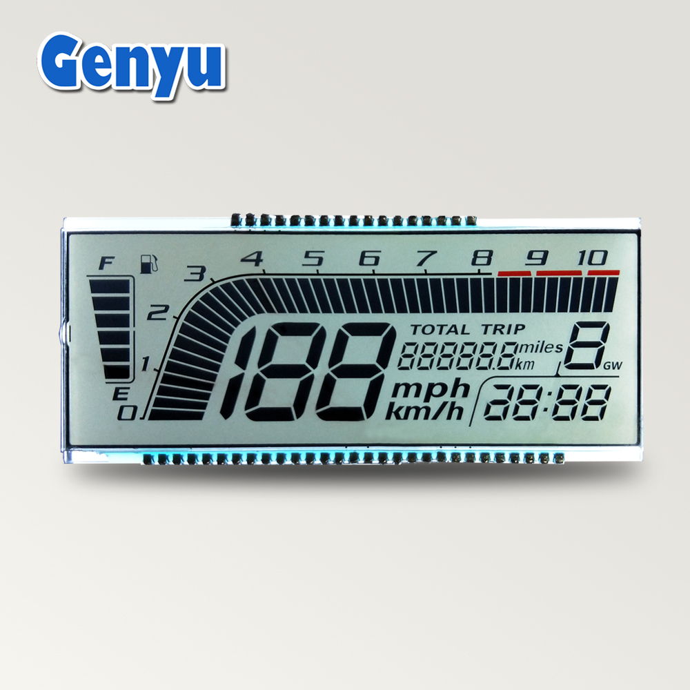 Custom HTN LCD Monochrome Segment LCD Display For Car Speedometer Screen