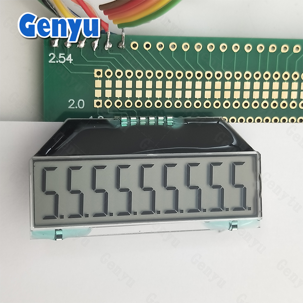 9 Digit Reflective COG+PIN Design TN Custom LCD Display 7 Segment for Water Meter