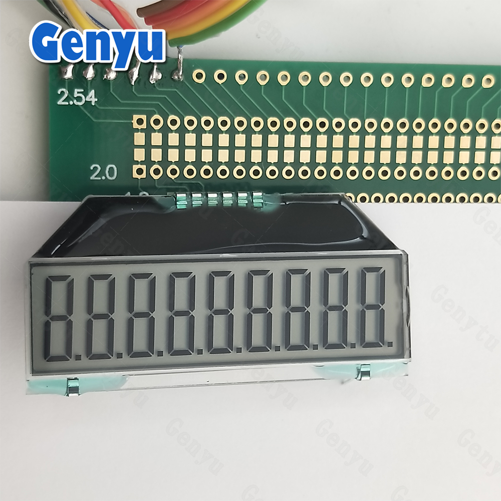 9 Digit Reflective COG+PIN Design TN Custom LCD Display 7 Segment for Water Meter