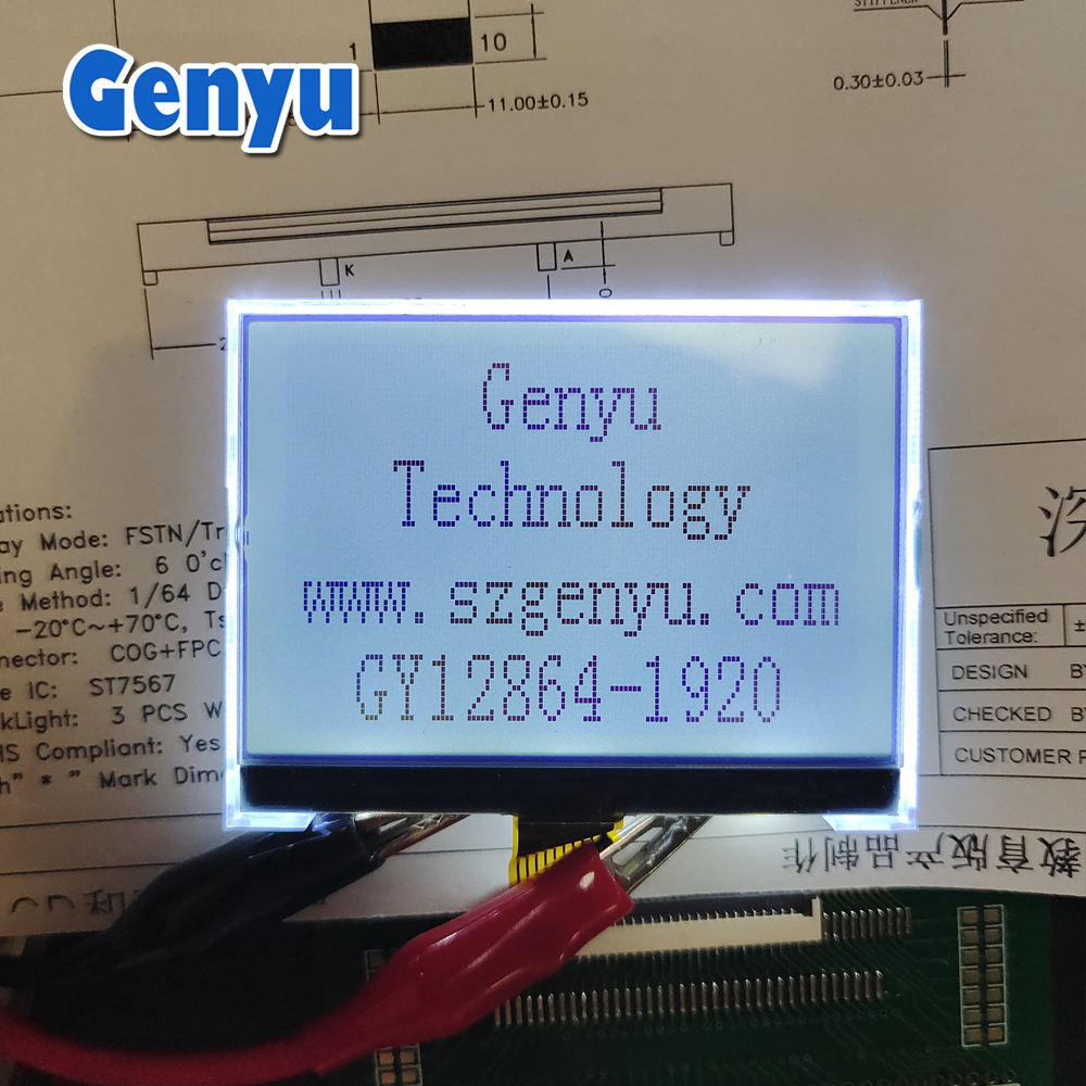 Positive Fstn 128*64 Dot ST7567 Spi Interface COG+FPC LCD display